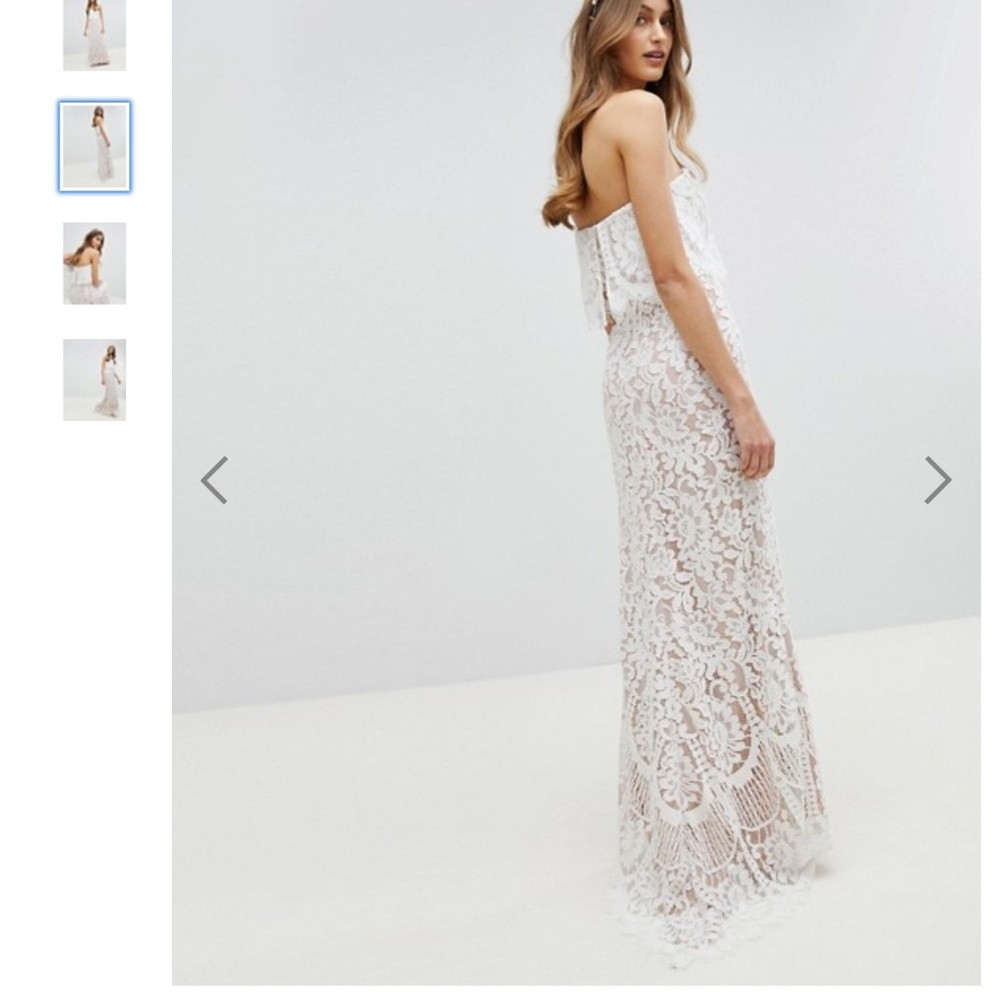 Jarlo All Over Lace Bandeau Maxi Wedding Dress